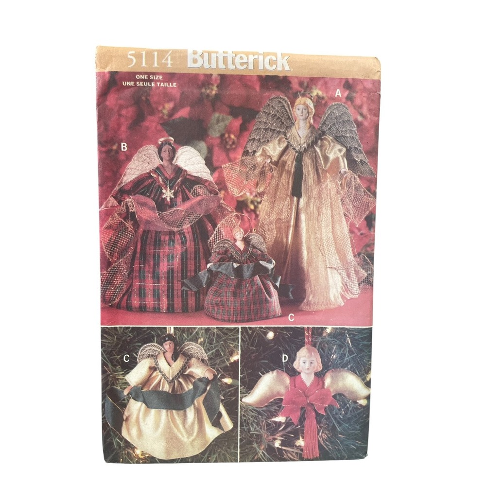 Butterick 5114 Decorative Christmas Angels One Size Holiday Craft Pattern